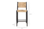 Lohanda Acacia & Munja Grass Counter Chair - Charcoal