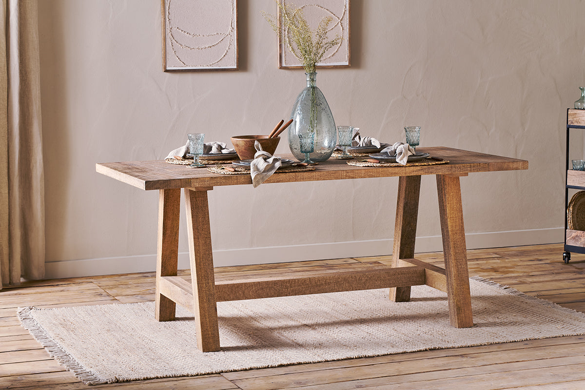 Indali Mango Wood Dining Table - Natural - Small