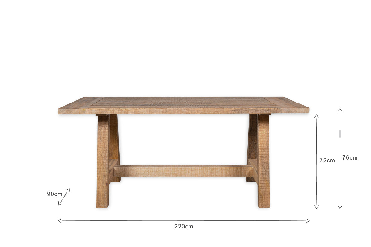 Indali Mango Wood Dining Table - Natural - Large