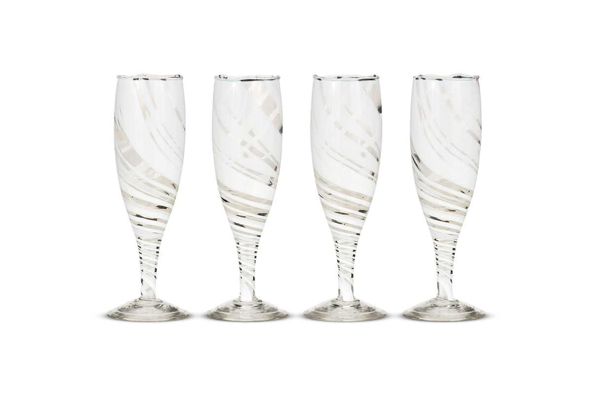 Lohara Champagne Glass - White (Set of 4)