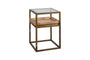 Luzon Iron & Mango Wood Display Side Table - Brass