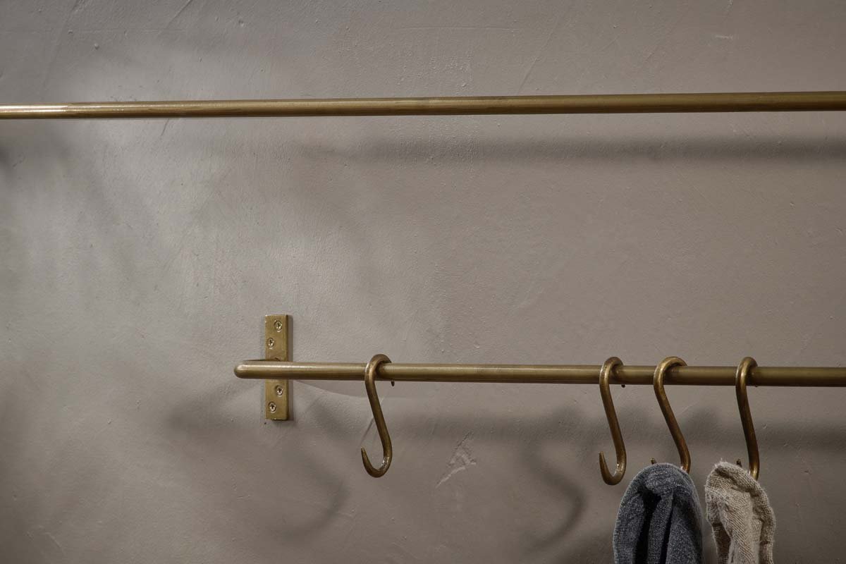 Nkuku HOOKS, KNOBS & RAILS Laila Iron Hanging Rail - Brass