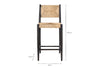 Lohanda Acacia & Munja Grass Counter Chair - Charcoal-nkuku