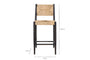 Lohanda Acacia & Munja Grass Counter Chair - Charcoal-nkuku