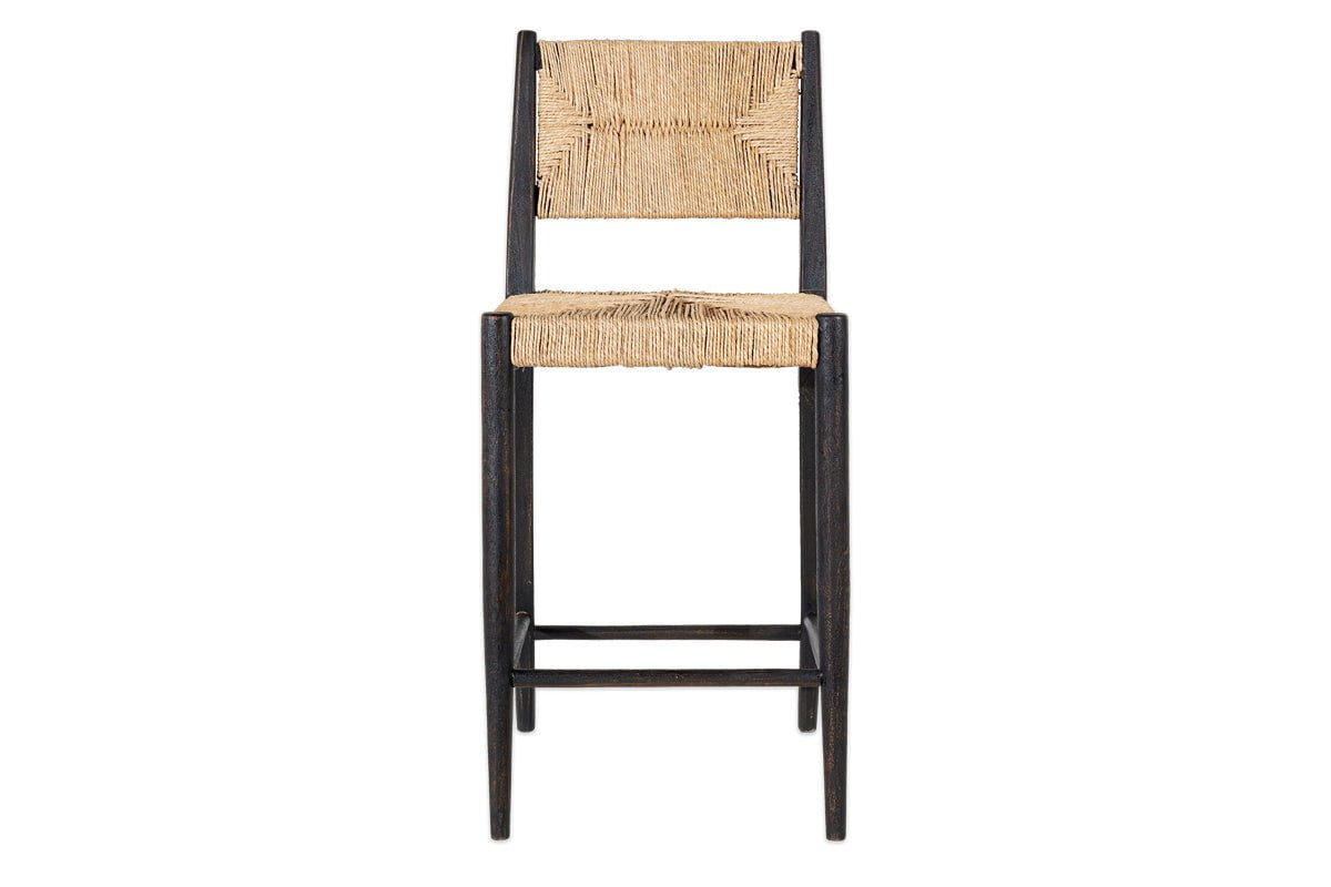 Lohanda Acacia & Munja Grass Counter Chair - Charcoal-nkuku