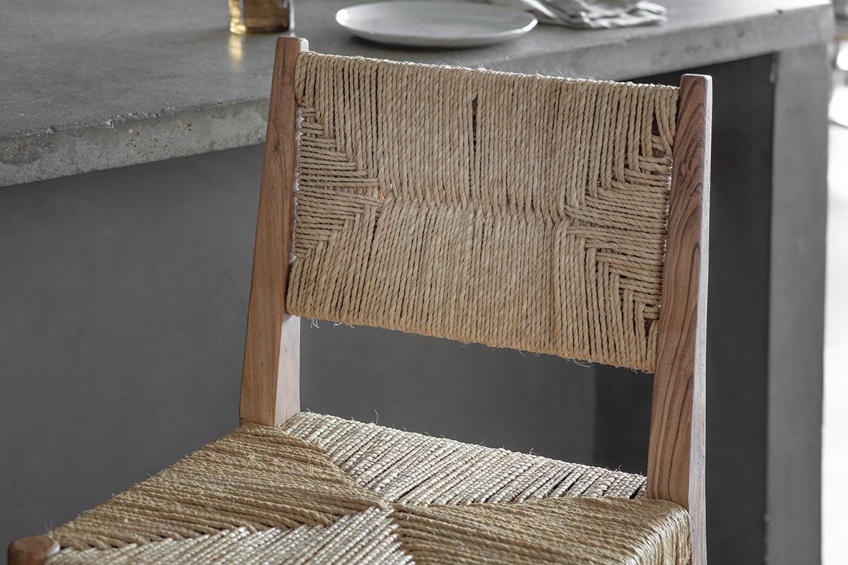 Lohanda Acacia & Munja Grass Counter Chair - Natural-nkuku