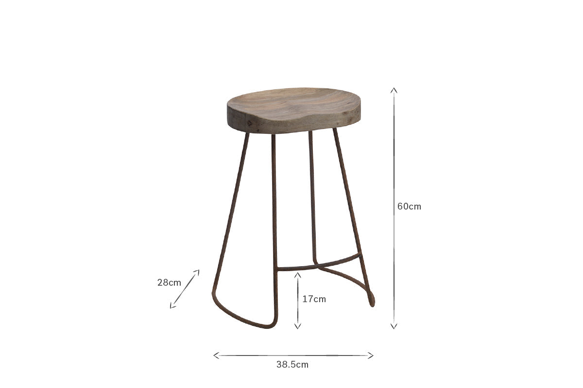 Loko Mango Wood Stool - Short-nkuku