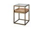 Luzon Iron & Mango Wood Display Side Table - Brass- nkuku