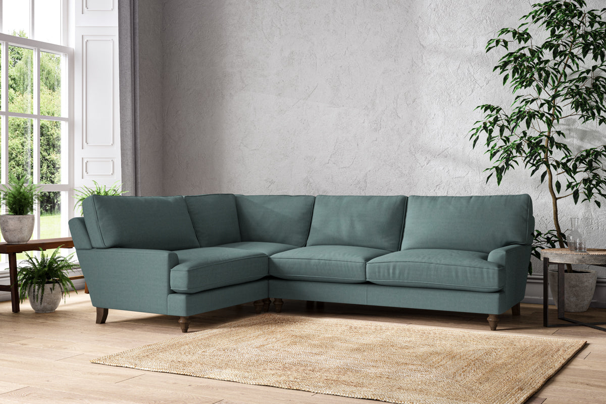 Marri Grand Left Hand Corner Sofa - Recycled Cotton Airforce