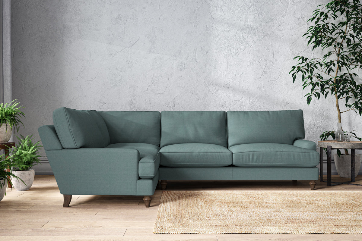 Marri Grand Left Hand Corner Sofa - Recycled Cotton Airforce