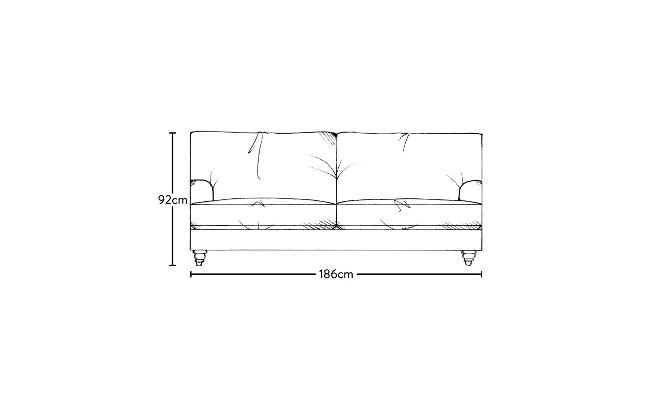 Marri Medium Sofa - Recycled Cotton Airforce