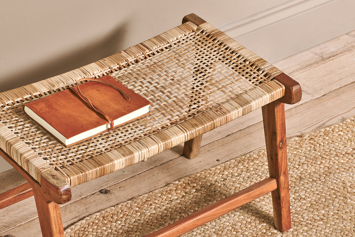 Madrisana Acacia & Rattan Footstool