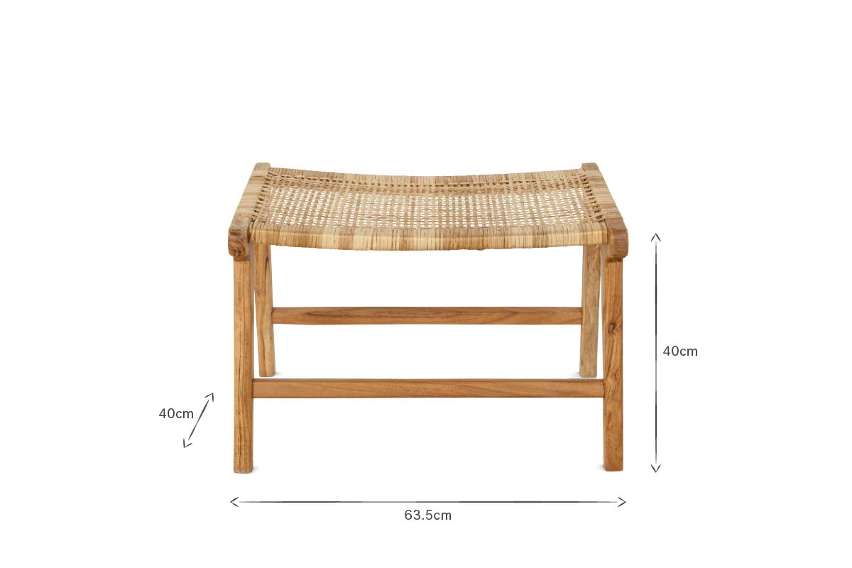 Madrisana Acacia & Rattan Footstool