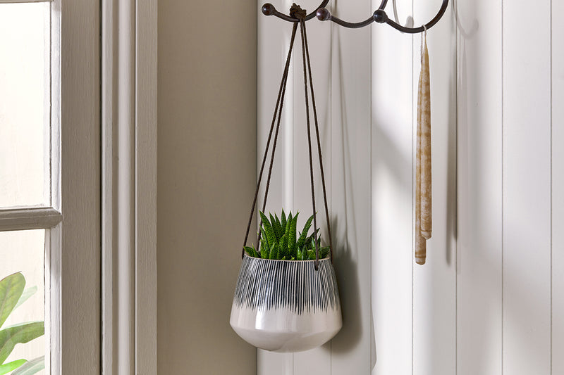 Matamba Ceramic Hanging Planter - Lines