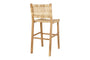 Madrisana Acacia & Rattan Bar Stool-nkuku