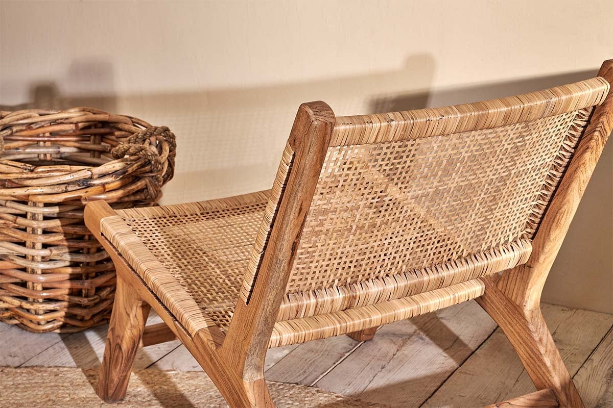 Madrisana Acacia & Rattan Woven Chair- nkuku