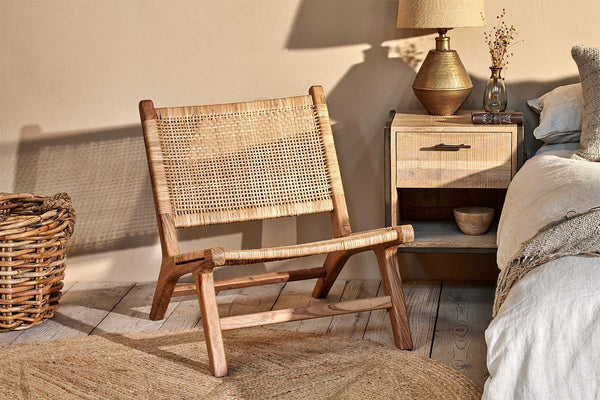 Madrisana Acacia & Rattan Woven Chair- nkuku