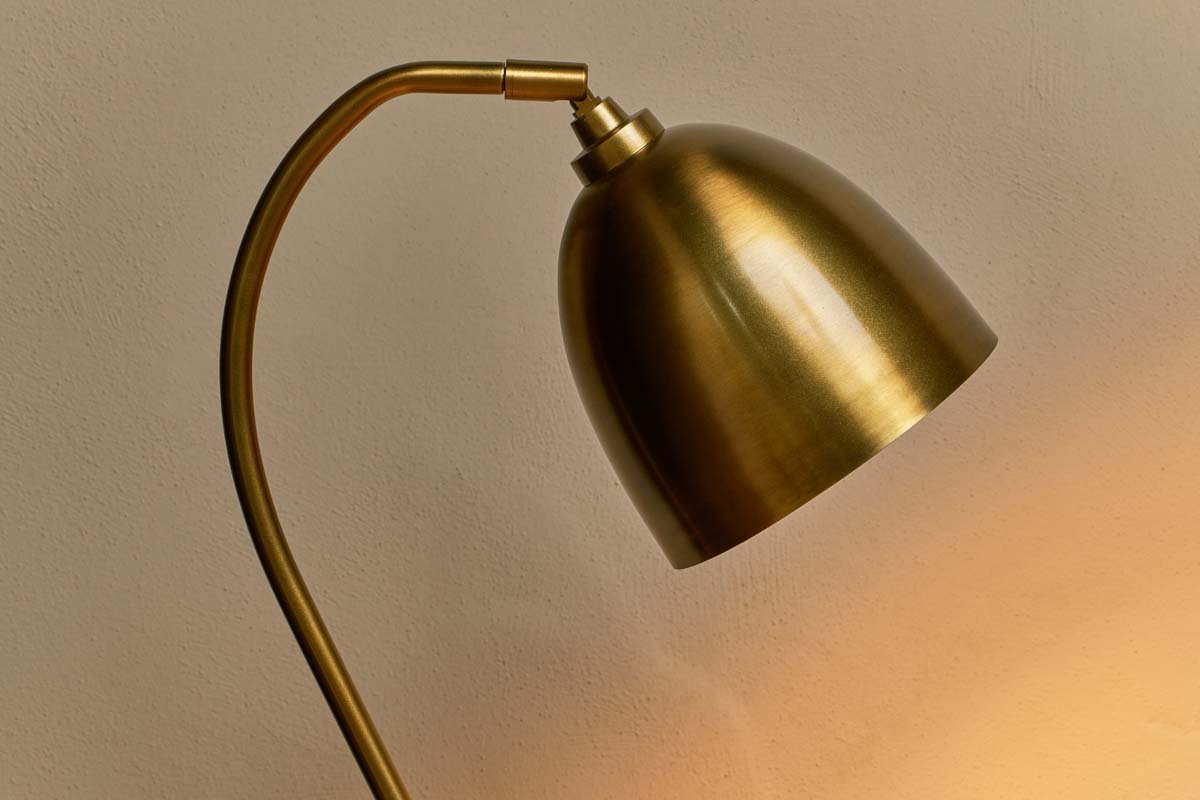 Mahra Marble & Metal Desk Lamp - Antique Brass & Brown-nkuku