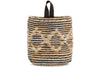 Mannu Cotton & Hemp Wall Hung Basket - Natural & Black-nkuku