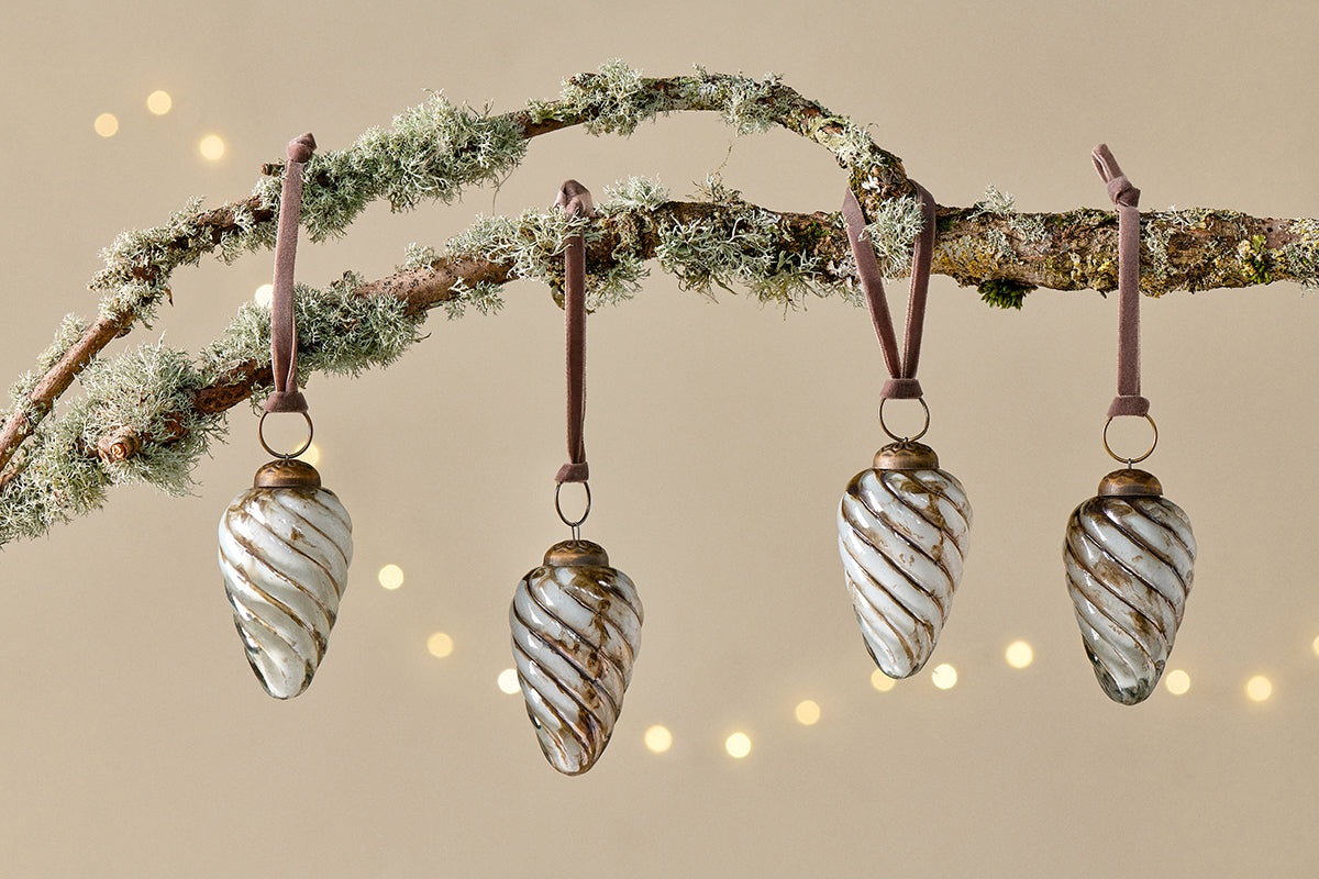 Maran Baubles - Gold & Cream - (Set of 4)-nkuku