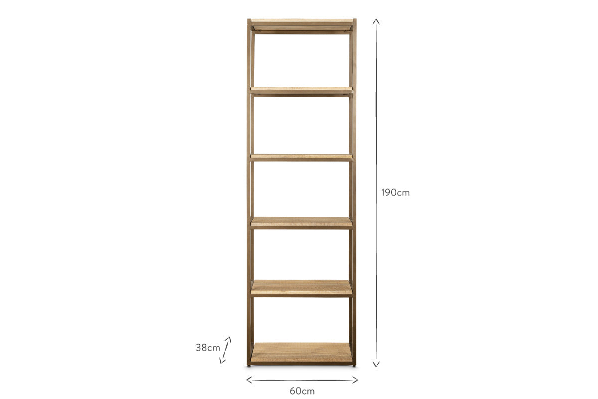 Marjori Mango Wood And Iron Standing Shelves - Narrow-nkuku