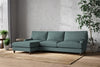 Marri Grand Left Hand Chaise Sofa - Recycled Cotton Airforce-nkuku