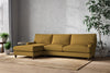 Marri Grand Left Hand Chaise Sofa - Recycled Cotton Ochre-nkuku