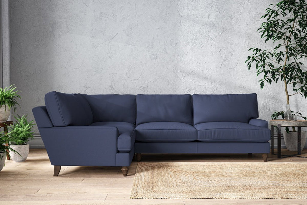 Marri Grand Left Hand Corner Sofa - Recycled Cotton Navy-nkuku