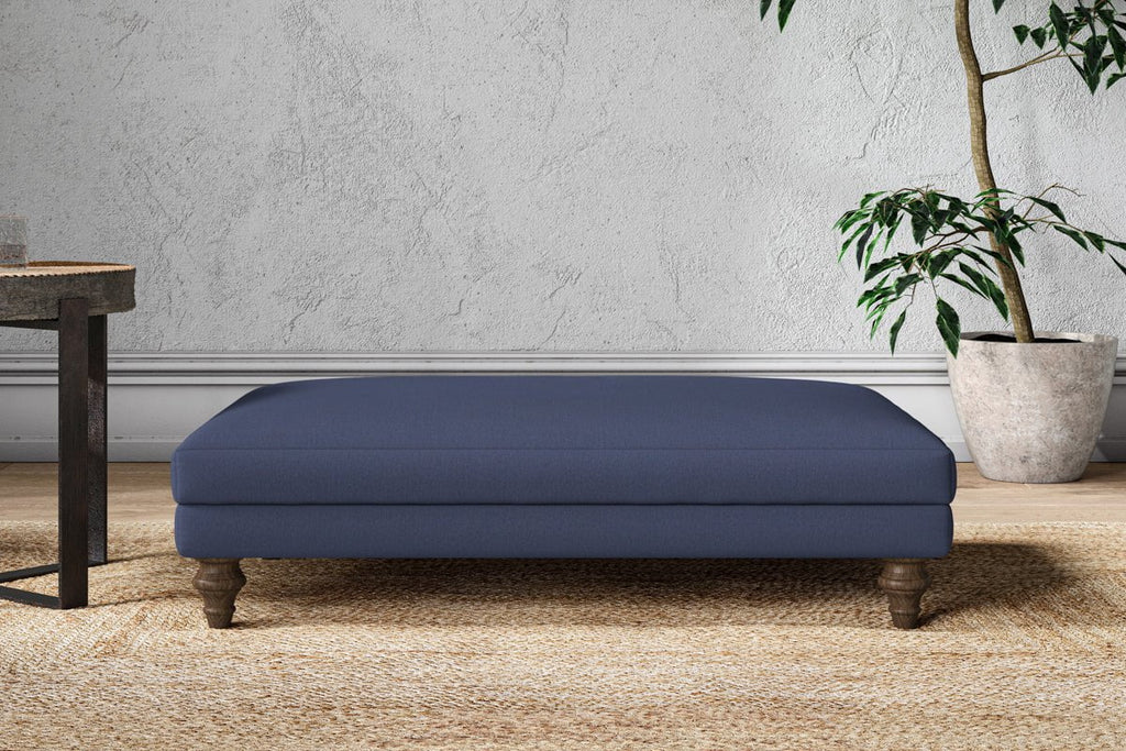 Marri Large Footstool - Recycled Cotton Navy-nkuku