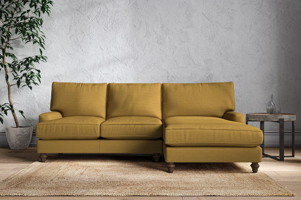 Marri Large Right Hand Chaise Sofa - Recycled Cotton Ochre-nkuku