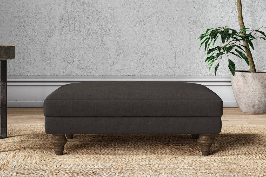 Marri Medium Footstool - Brera Linen Espresso-nkuku