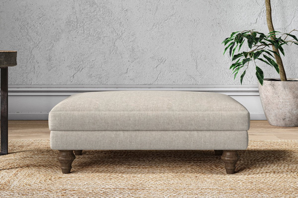 Marri Medium Footstool - Brera Linen Natural- nkuku