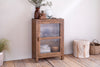 Mendani Mango Wood & Fluted Glass Glass Low Cabinet - Walnut Stain-nkuku