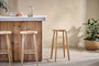 Mengwi Mango Wood Round Bar Stool - Natural-nkuku