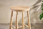 Mengwi Mango Wood Round Bar Stool - Natural-nkuku