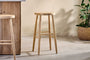 Mengwi Mango Wood Round Bar Stool - Natural-nkuku