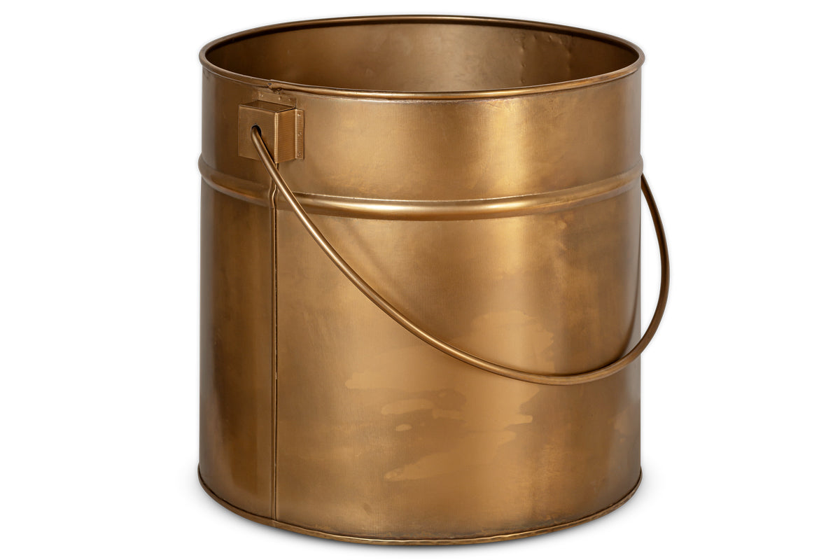 Mosat Iron Fireside Bucket - Antique Brass-nkuku