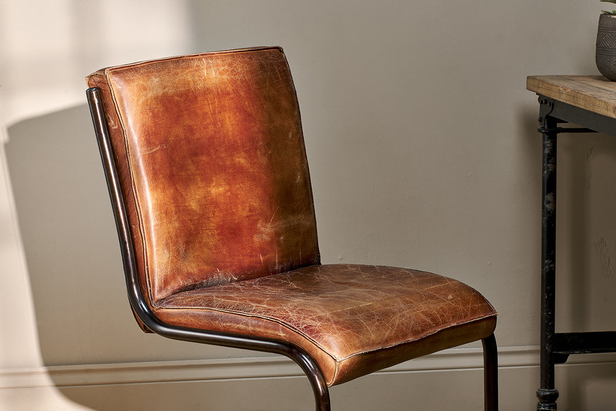 Narwana Leather Desk Chair - Aged Tan