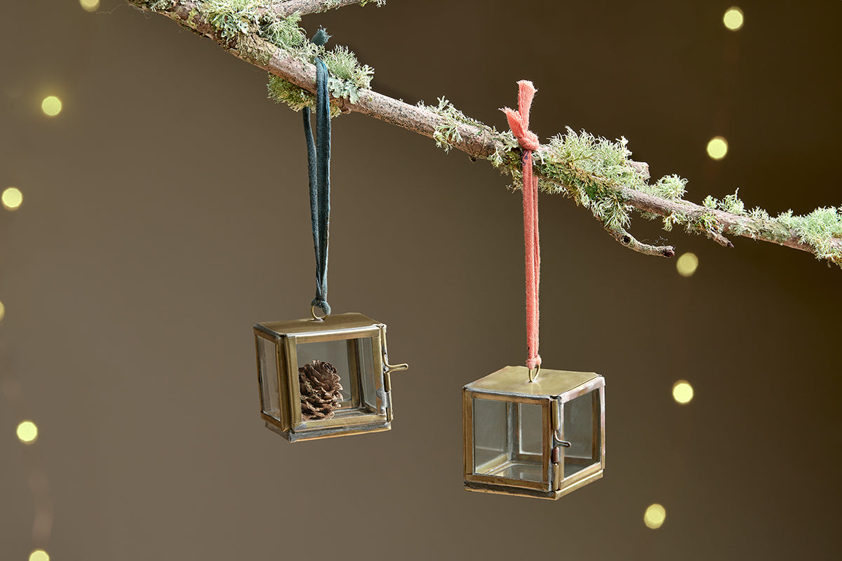 Tiny Kiko Box Decorations (Set of 2) - Antique Brass