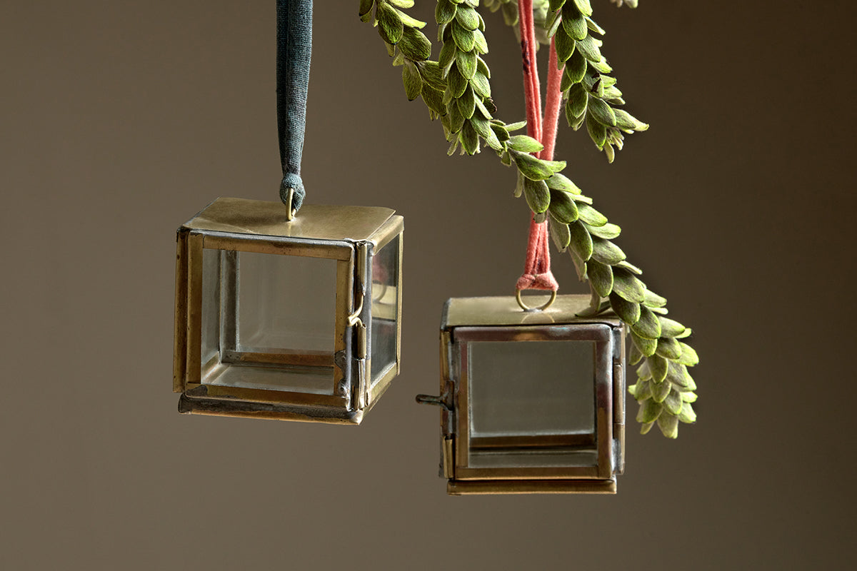 Tiny Kiko Box Decorations (Set of 2) - Antique Brass