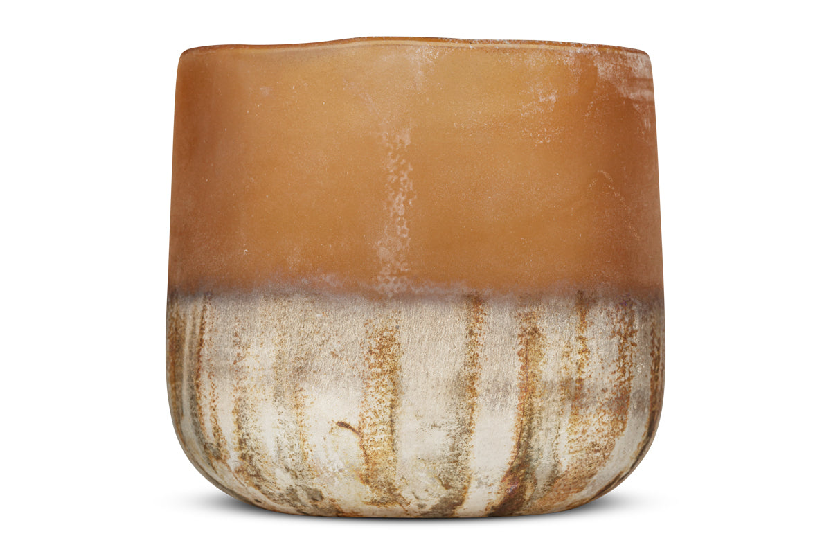 Ngolo Tealight Holder - Antiqued Amber