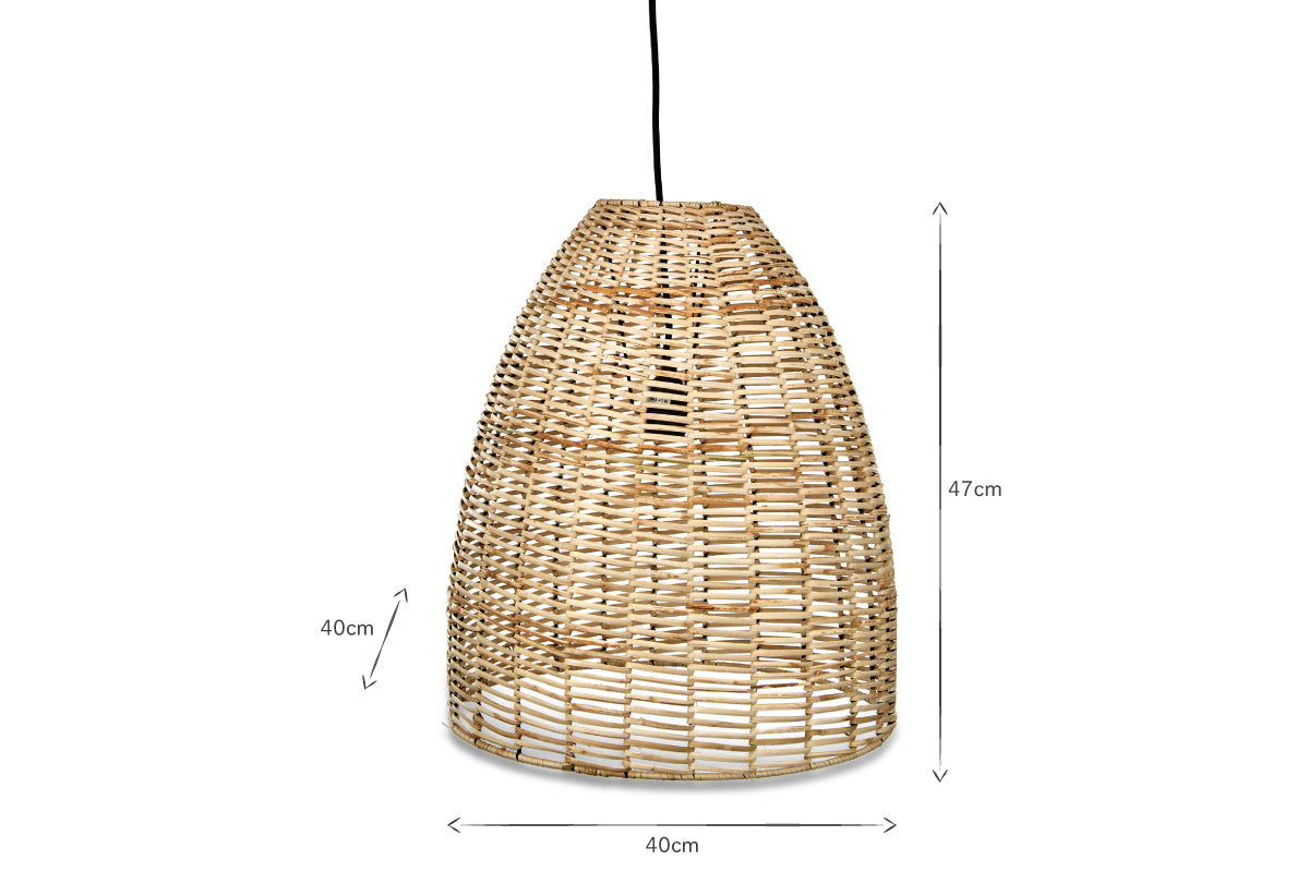 Noko Rattan Conical Pendant - Natural