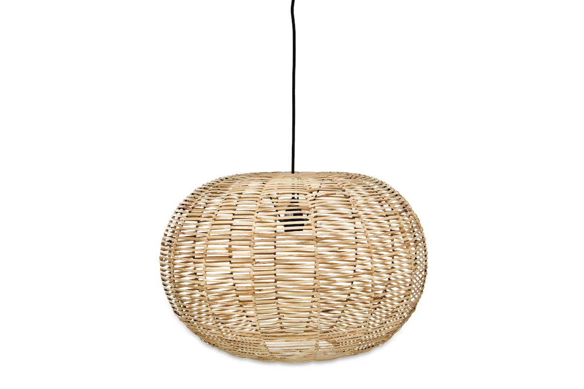 Noko Wicker Round Pendant - Natural - Small – Nkuku