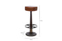 Narwana Leather Round Stool - Aged Tan