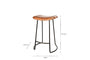 Narwana Ribbed Leather Stool - Aged Tan - Small