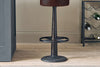 Narwana Leather Round Stool - Dark Brown