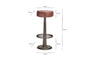 Narwana Leather Round Stool - Chocolate Brown