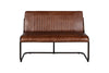 Nuveena Ribbed Leather Bench - Chocolate Brown