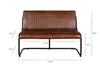 Nuveena Ribbed Leather Bench - Chocolate Brown