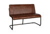 Nuveena Ribbed Leather Bench - Chocolate Brown